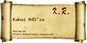 Kabai Róza névjegykártya