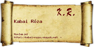 Kabai Róza névjegykártya