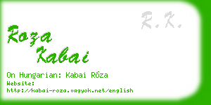 roza kabai business card